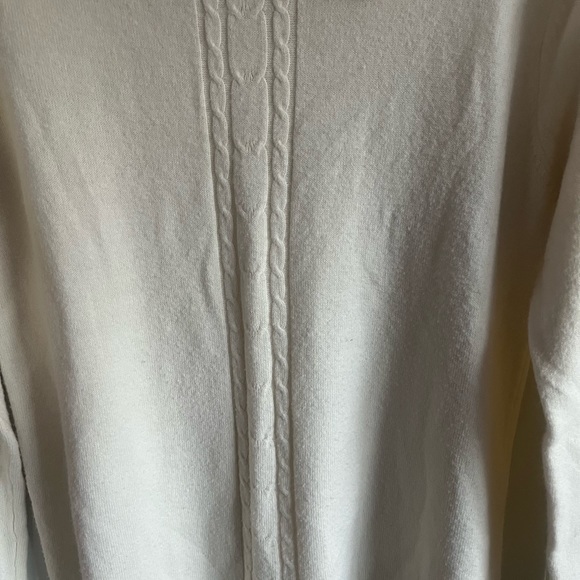 Vintage Mockneck Turtleneck Sweater Cream Acrylic Cashmere Like Cowl Size 12/14 - Picture 7 of 8